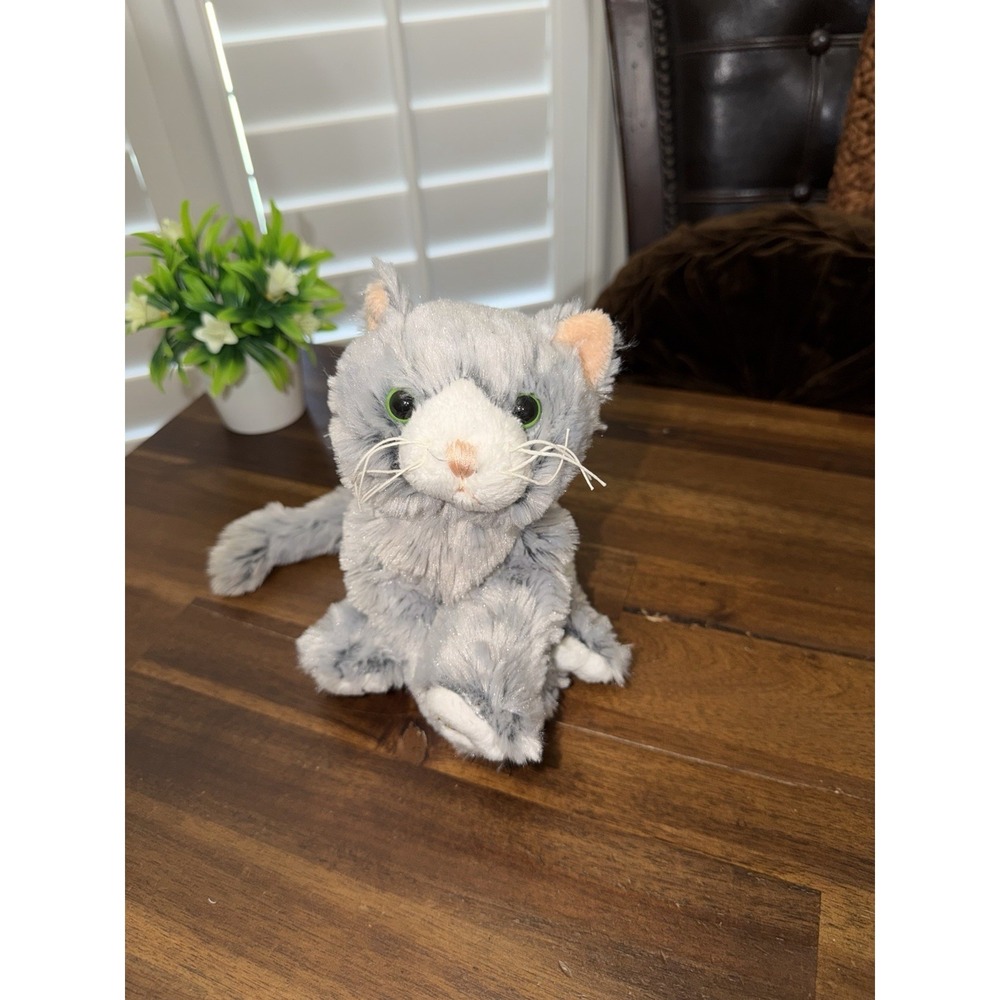 Ganz Webkinz Silversoft Cat HM222 Plush Stuffed Kitty Grey White Soft No Code